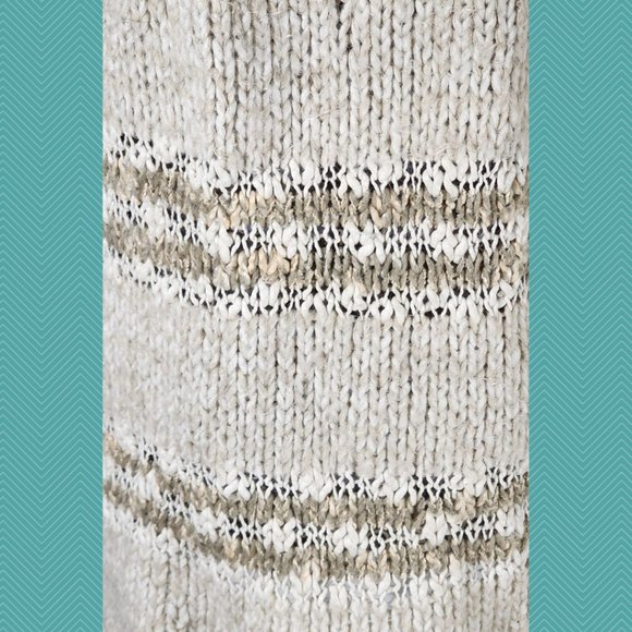 Free People Ivory Striped Fuzzy Knit Linus Oversized Sweater - Picture 2 of 5